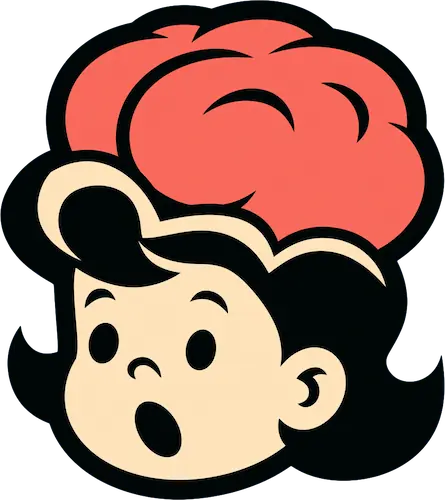 驚いた表情の赤い髪のキャラクター