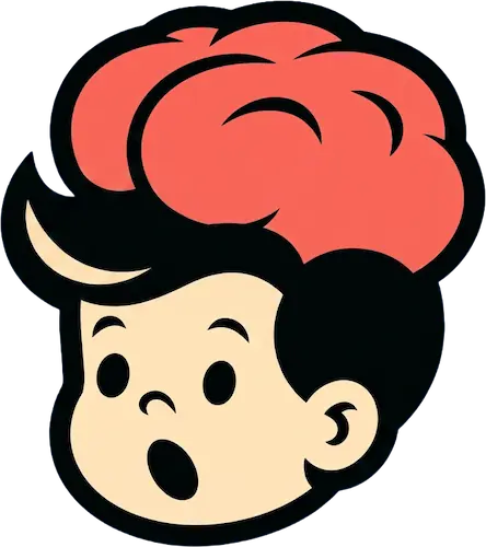 驚いた表情の赤い髪のキャラクター