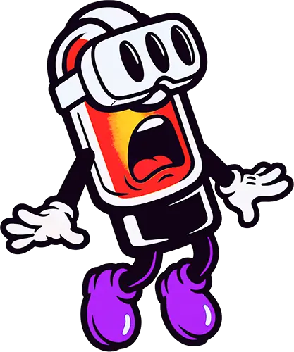 驚いた表情のデバイスキャラクター